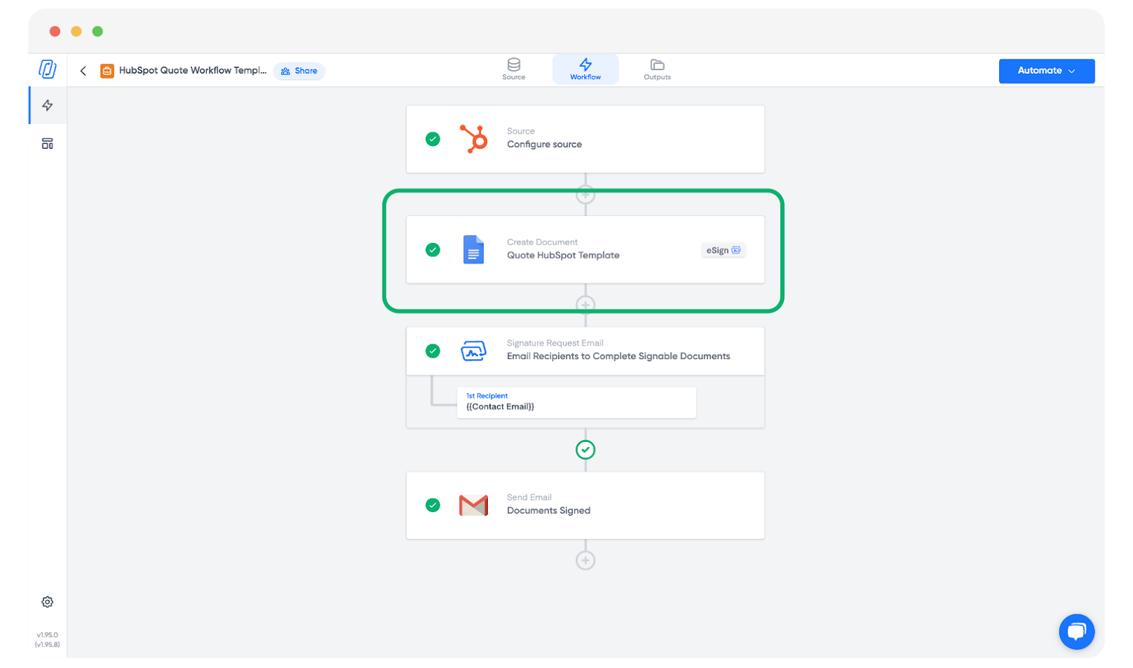 Global tag inserted into a Portant template
