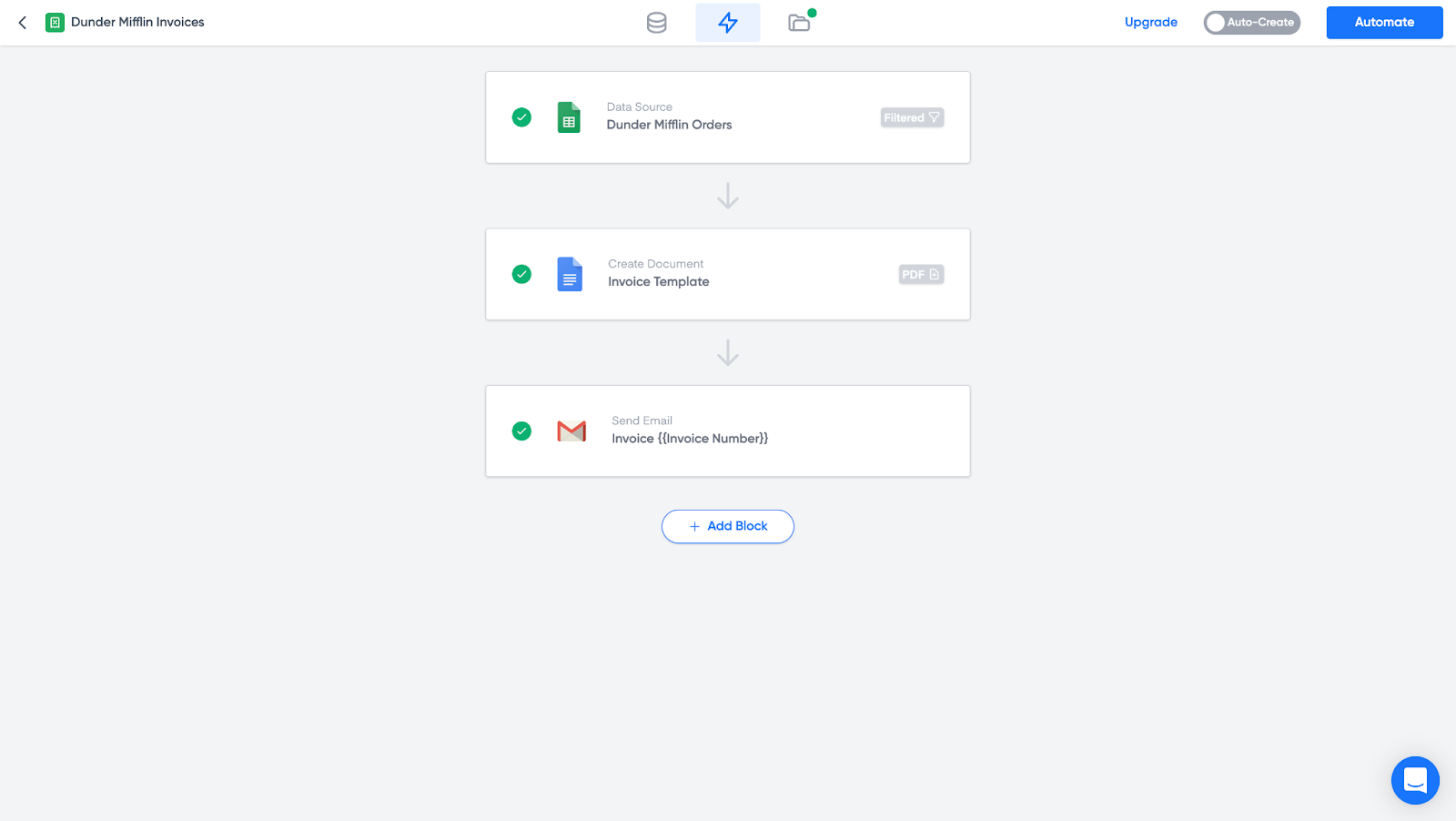 Portant's invoicing and email sending automation workflow