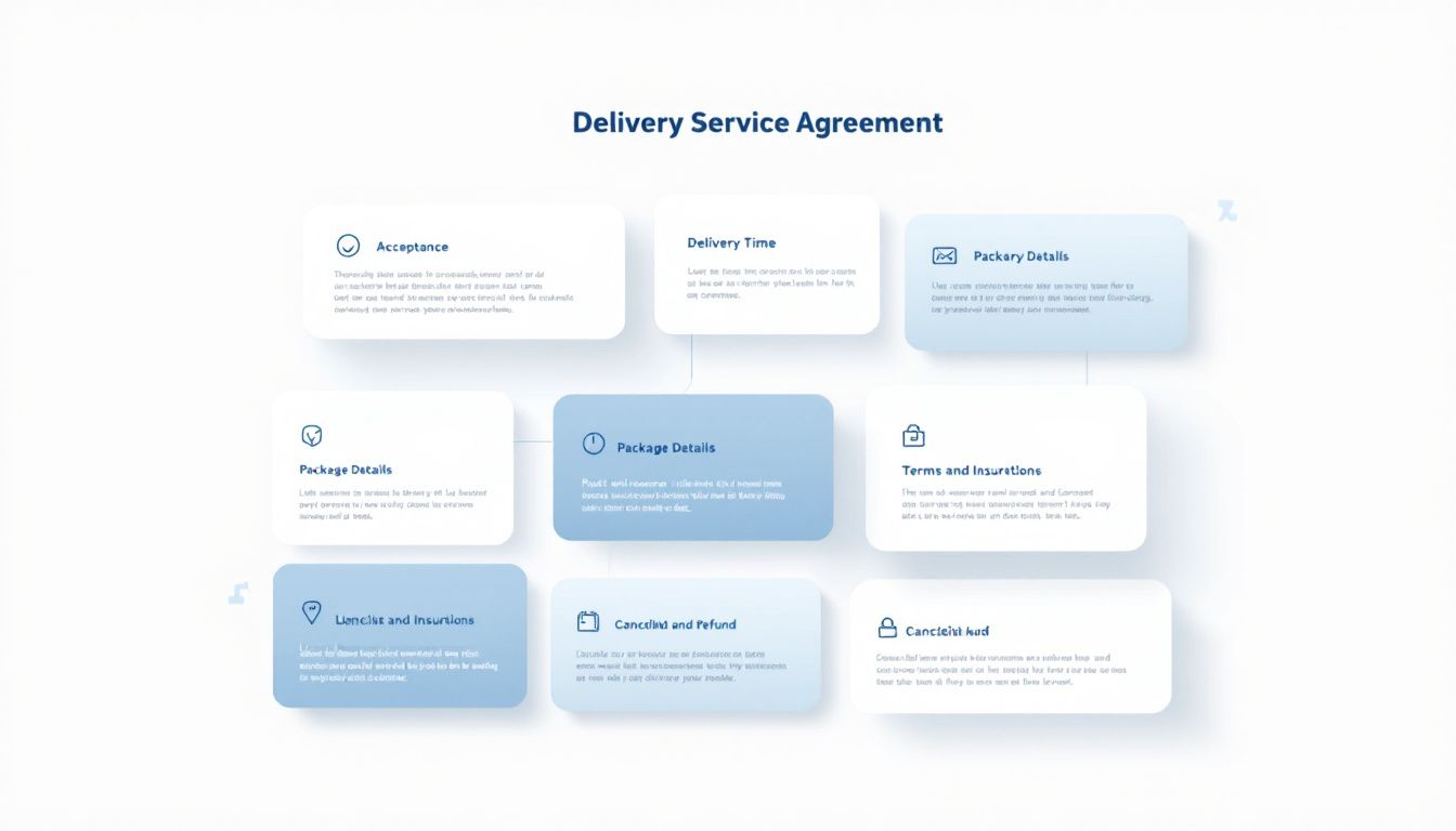 Essential clauses in a delivery service agreement.