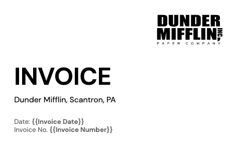 Business Name and Address on Inovice Example