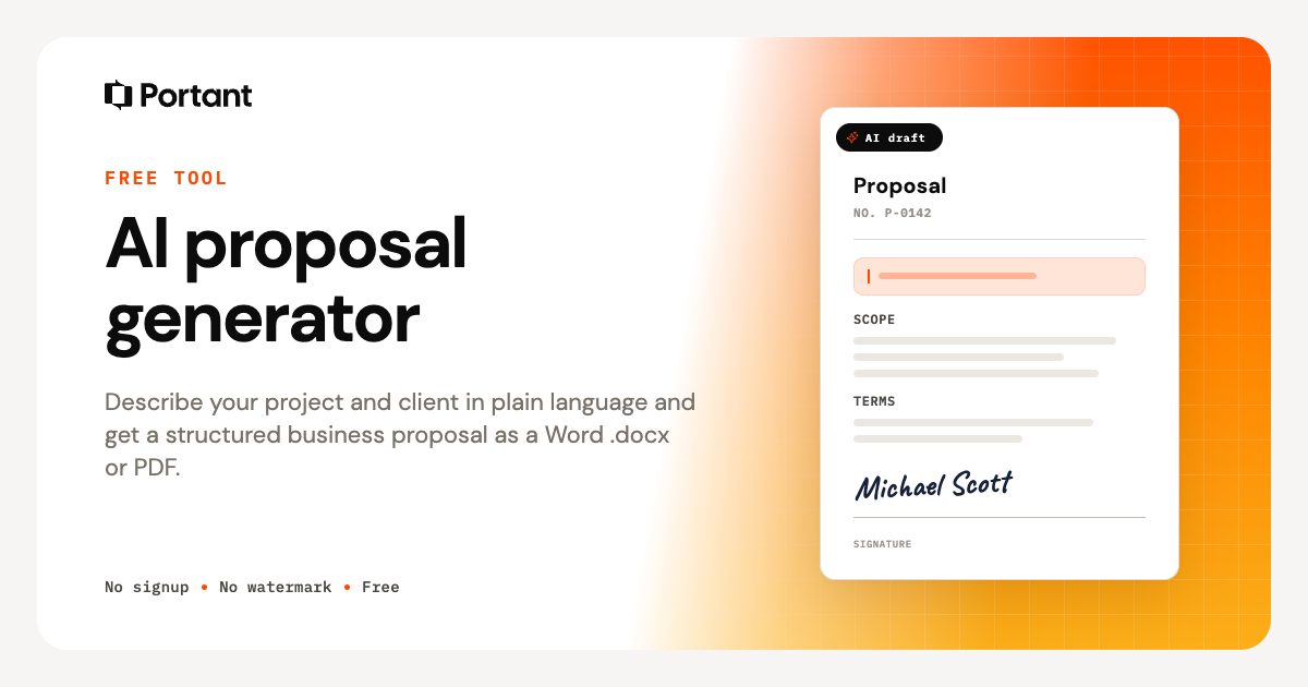 Free AI Proposal Generator & Maker, No Signup | Portant