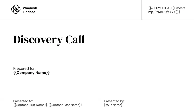 Discovery Call Deck (Elegant) template thumbnail