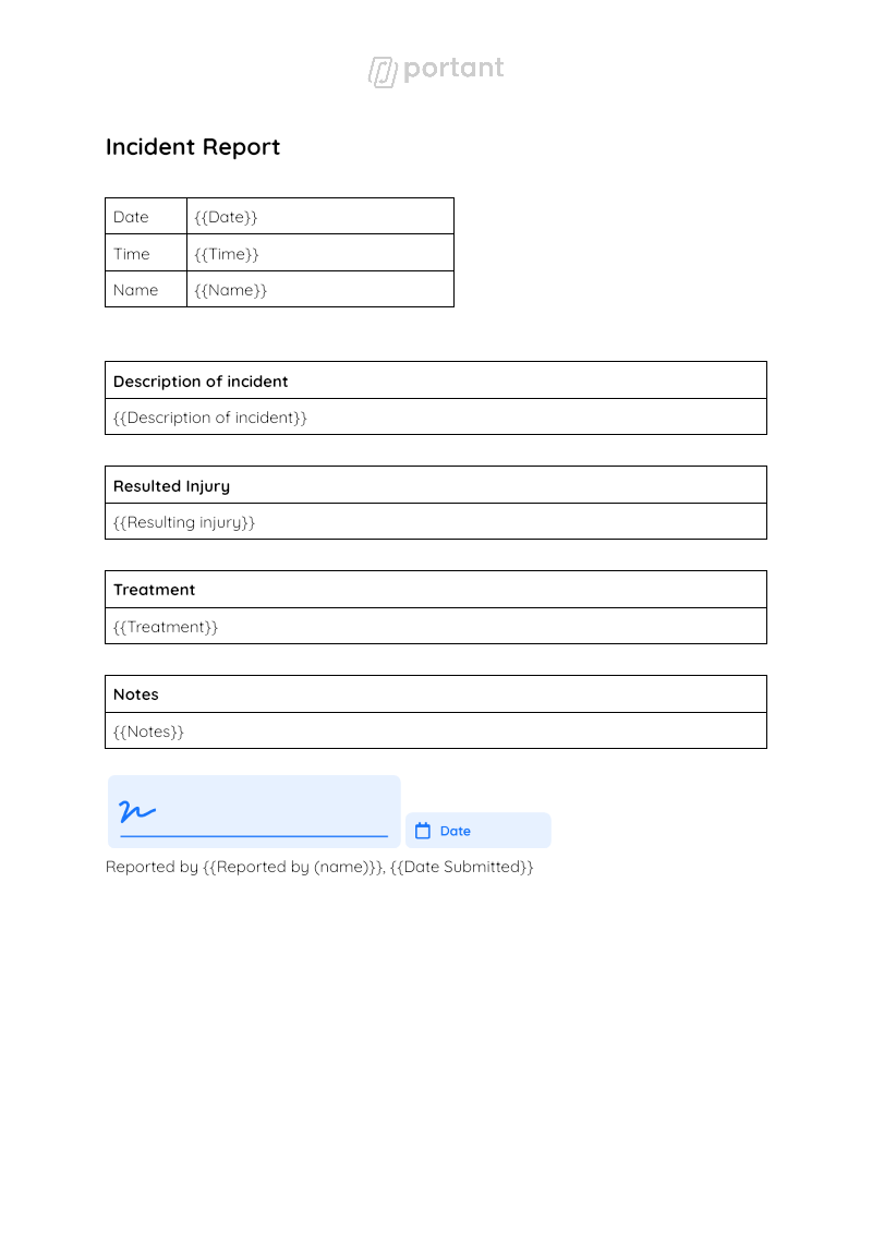 Incident Report Template template thumbnail