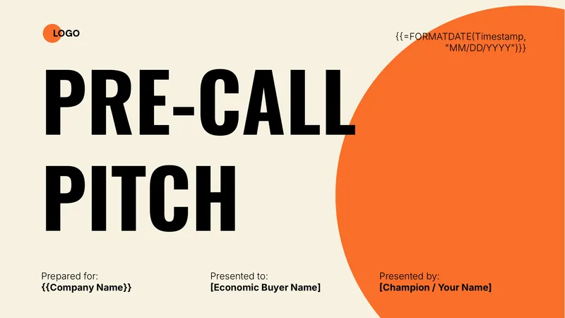 Pre Call Pitch Deck (Bold) template thumbnail