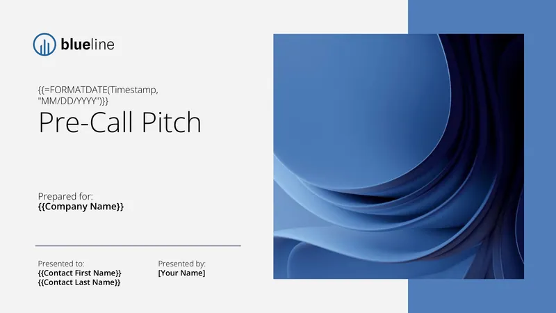 Pre Call Pitch Deck (Formal) template thumbnail