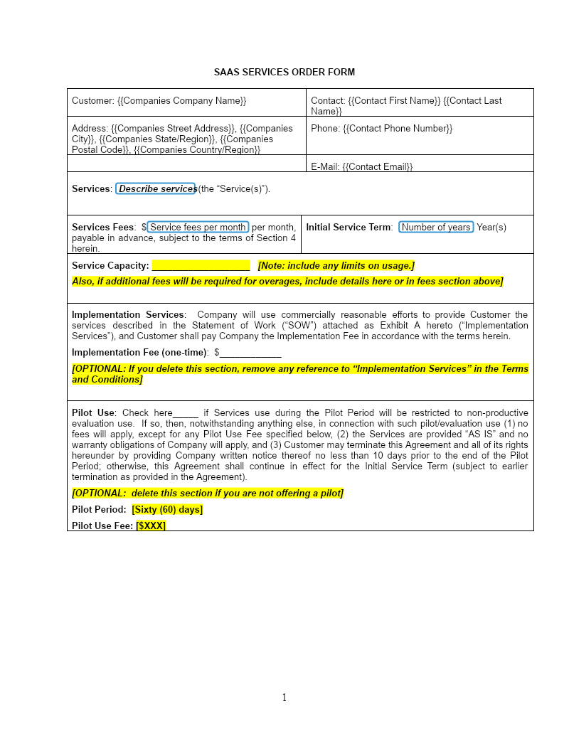 Sales Agreement YC - SaaS template thumbnail
