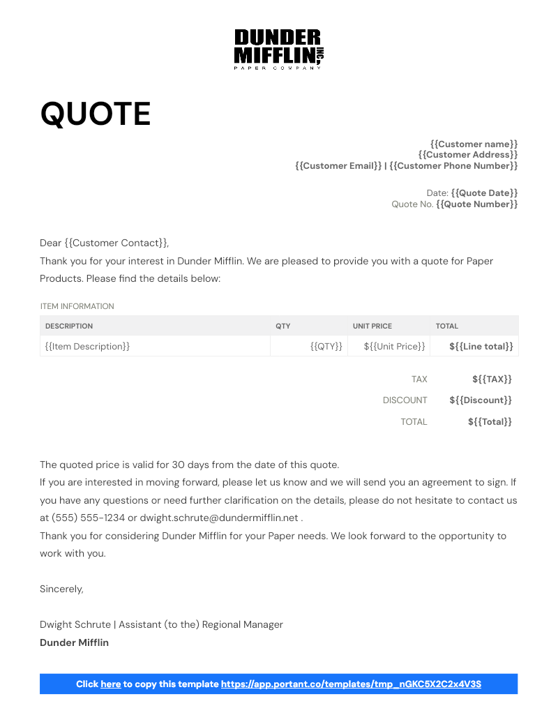 Sales Quotes template thumbnail